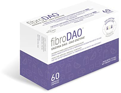 fibroDAO - Kostbehandling av Fibromyalgi Orsakad av DAO-Brist/Histaminintolerans - 60 Kapslar EFICAPS med Gastroresistenta Tabletter - DAO-Enzym och Magnesium