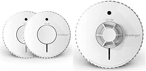FireAngel Optical Smoke Alarm with 10 Year Sealed For Life Battery, FA6620-R-T2 - Twin Pack, White & Heat Alarm with 10 Year Sealed For Life Battery, FA6720-R (HT-630 replacement, new gen)