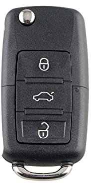 HooRLZ Vw Schlüsselgehäuse für Vw Bora Beattle Golf Jetta Ibiza Octavia Passat Polo Skoda Seat Leon Sharan Tiguan Touareg Touran Toledo T4 T5 Schlüssel, Polo Ersatzschlüssel, Golf Autoschlüssel