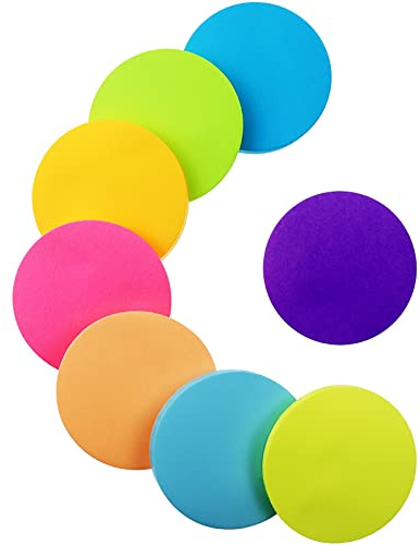 Note Autocollant, 560 Feuilles Rond Auto-Adhésif Couleur Notes Adhésives, Notes Autocollantes Marque Pages Pour Book Etudiants Lecture Bureau(8 Couleurs, 60 x 60 mm)