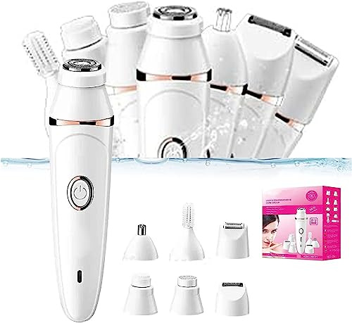2023 Nueva depilación Pluxy para la cara, removedor eléctrico de vello facial, depiladora facial para mujeres, cepillo de depilación y limpieza recargable 7 en 1, kit de herramientas de belleza para