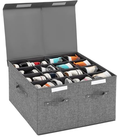 FBBABB Shoe Organizer for Closet Fits 16 Pairs, Large Shoe Storage Box Bins