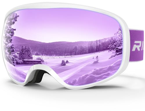 RIOROO Skidmask, 100 % UV-skydd, anti-dimma och anti-fäller design, unisex, spektakulärt utformad Otg-skidmask för ungdomar, lämplig för skidåkning, cykling och motorcykel.