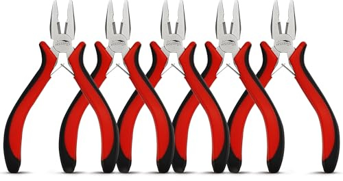 HOUSERAN 5-Piece 5 Inch Mini Lineman Pliers, Small Combination Pliers