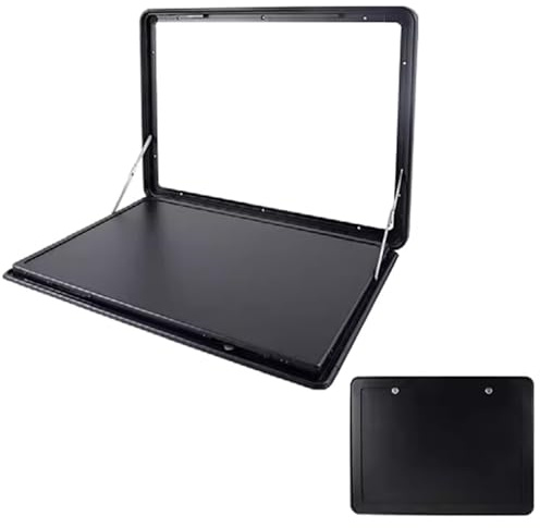 Tavolo Pieghevole a Parete per Camper, Cerniera salvaspazio in Lega di Alluminio, 24x16in carico 44lbs, Serratura Rapida, Spessore Compatto da 1 Pollice, Nero