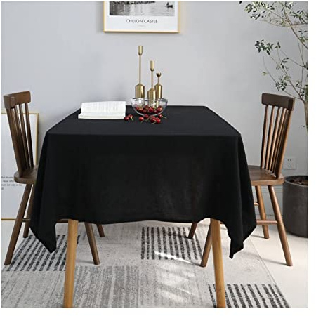 Genomskinliga bordsduksklämmor liten ren färg 90 x 140 cm polyester bordsskydd för kök och födelsedagsfest dekoration svart borddukshållare för säker passform