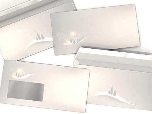 Weihnachtsbriefumschlag | Winter-Wunderland | 10 Umschläge MIT FENSTER | weihnachtliches Motiv | Briefumschlag DIN LANG