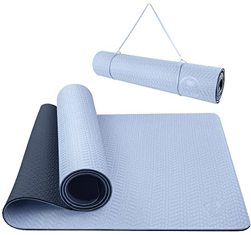 IUGA Yoga Mat Thick Non Slip Anti-tear Pilates Mat Eco Friendly Hot Yoga Mats for Workout & Exercise(72x 24x 6mm)