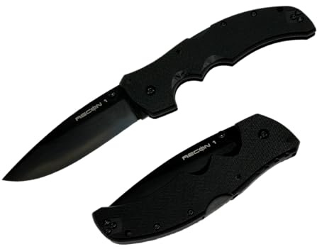 Cold Steel, Recon 1 Lockback CPM S35VN, Klappmesser, Drop Point Klinge, Taschenmesser, Griff: G10, S35VN Klingenstahl, scharfes Messer für Outdoor, Camping, Schnitzen