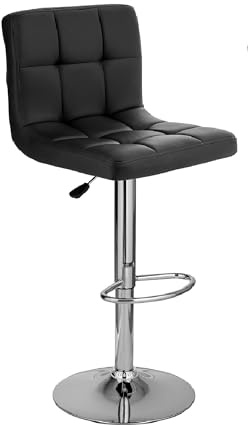 FENIXSHOP24 – Sgabello girevole da bar pub cucina – regolabile in altezza struttura in acciaio cromato, imbottitura in gommapiuma – cod-008