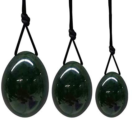 Natural Nephrite Jade Drilled Yoni Eggs Ben Wa Ball Women Kegel Exercise-Nephrite Jade Eggs