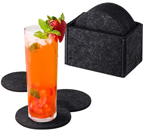 Sottobicchiere in Feltro Forma rotonda, Adatto per Tazze da caffè,Accessori Bar, Teiere e Altri Accessori usati per Proteggere Qualsiasi Tipo di Tavolo（Set di 12 Pezzi）