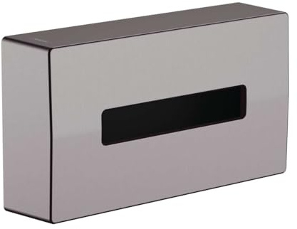 hansgrohe AddStoris - Kosmetiktuchbox, Kosemtiktuchspender für Wandmontage, verdeckte Befestigung, Badezimmer Zubehör, Brushed Black Chrome, 41774340