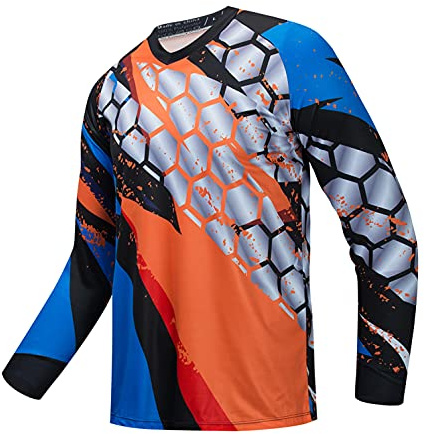 Cycling Jersey Long Sleeve Men's Mountain Road Bike Motocross Jersey MTB T-Shirt Downhill Tops Outdoor Sports Racing Blouse Fall Summer Gray L
