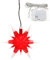 Weihnachtsstern aus Kunststoff in rot/weiß, für Innen und Außen geeignet, inkl. LED Beleuchtung und 6h Timer, für Batteriebetrieb. Maße L/B/H: 13,5 x 5,5 x 12 cm.