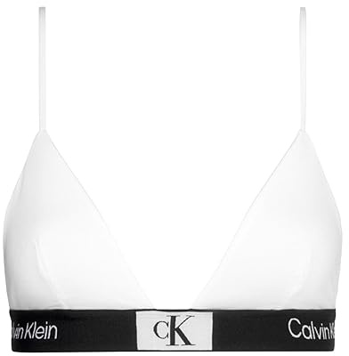Calvin Klein Damen Bikini Oberteil Triangel Weiche Cups, Weiß (White), S