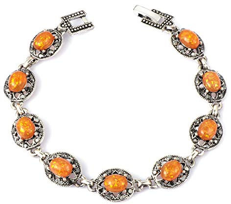Bysonglezai Armband kvinnor damarmband flickor gåva nytt blått opalarmband vintage kristallarmband för kvinnor festgåva bärnsten