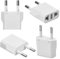 4pcs Adattatore Spina USA-Europa, Adattatore Presa Americana, Adattatore Universale da Viaggio, Spina USA a 2 Pin Euro Italia US Plug Adapter Socket per Dispositivi con Alimentatore (US to EU, Bianco)