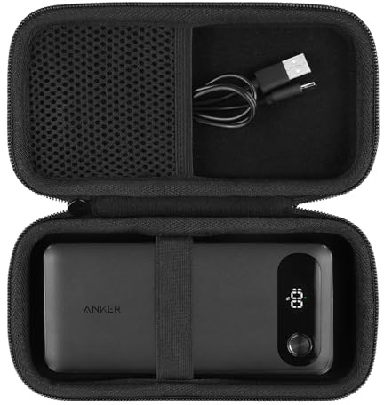khanka Custodia Rigida per Anker Power Bank 20000mAh 87W USB-C,Nero