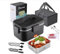 TRAVELISIMO Extra-Large Heated Lunch Box – Holds up to 64 oz – 80W Electric Lunch Box, 1.8L Stainless Steel Electric Lunchbox Food Heater 3 in 1 for Car Truck, Portable Food Warmer 12V/24V/230V