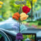 Car Mirror Hanging Accessories Rear View Mirror Accessories Hanging Decor Cute Bellflower Hand Knitted Car Pendant Bellflower Hand Knitted Pendant Car Hanging Accessories(1 PCS/6 Flowers, Colorful)