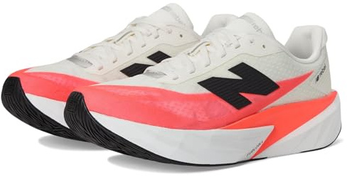 New Balance Scarpe da Ginnastica FuelCell Rebel V5 da Uomo, Urgente Rosso/Bianco/Sale Marino, 42 EU