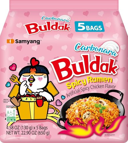 SAMYANG Korean Import - Samyang Hot Chicken Flavour Buldak Ramen Carbonara Noodles - Pack of 5