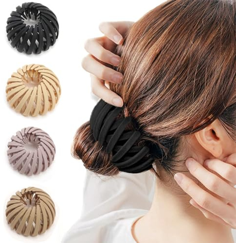 4 Pcs Nido Pájaro Pinzas para cabello, Clip de Pelo en Nudo Pájaro Retráctil, Clips de Soporte, para Uso Diario, Baño, Fiesta, Citas, Compras, Trabajo, Viajes