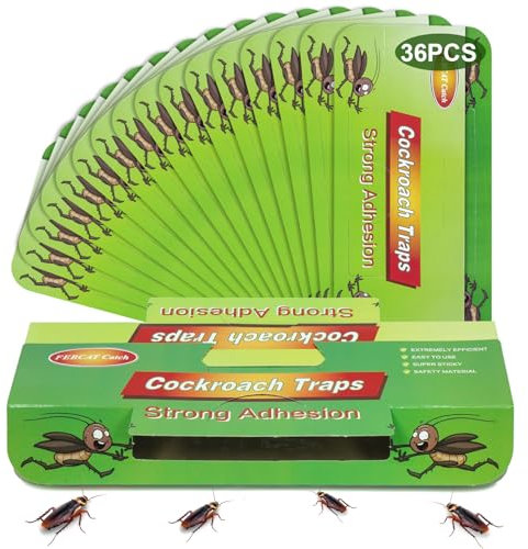 Trappole per Scarafaggi 36 Pezzi, Trappole per Blatte Verde, Efficace Cattura-Scarafaggi Contro Gli Blatte
