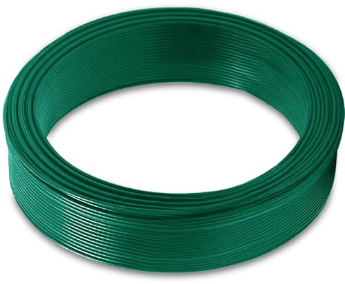 Uoimky Fil de Fer 2mm, 30m Fil de Fer Cloture Fil de Tension Grillage Plastifié Vert Fil métal Enduit PVC pour Ligature Jardin, Fil Tension clôture, Bricolage