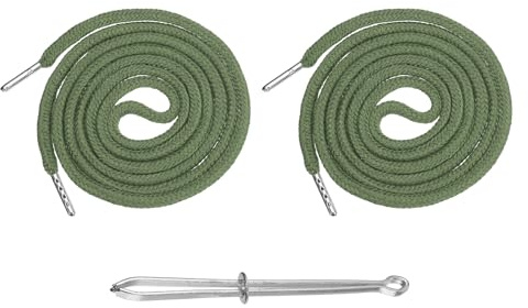 M METERXITY 2 Pcs Cordón Pantalones Deportivos Verde Claro Con Enhebrador | Cordones Sudaderas, Cordones De Reemplazo Coser, Aplicable A Pantalones Cortos