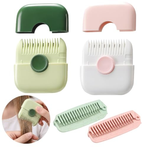 Lot de 2 peigne à pointes fourchues, mini tondeuse à fourches, peigne de coupe double face, comprend deux peignes de voyage pliables, légers et portables, parfaits pour la maison et les voyages
