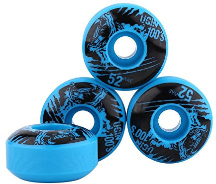 4Pcs 52mm Rodamiento del Monopatín - Rodamiento de Longboard Ruedas de Crucero Longboard de PU (4 Colores Disponibles) (Color :)