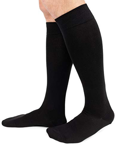 Ciocca Lot de 6 paires de chaussettes pour homme en coton chaud torsadé résistant - Deux tailles - Noir - 43-46