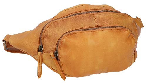 Gusti Gürteltasche Leder Sverre – Vintage Bauchtasche Leder für Damen & Herren – Praktische Hüfttasche mit 3 Fächern & Zippern