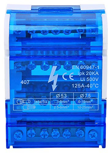 Regalo RomÁnticoCaja de conexiones,Corriente máxima soportada Bloques de regleta de terminales de 100 A, módulo de bloques de terminales de tamaño pequeño, carcasa ignífuga Est