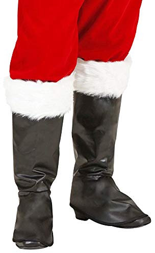 Stiefelstulpen mit Fell zum Weihnachtsmann Kostüm - Schwarz Weiß - Toll zum Nikolaus, Weihnachten oder Heiligabend Kostüm