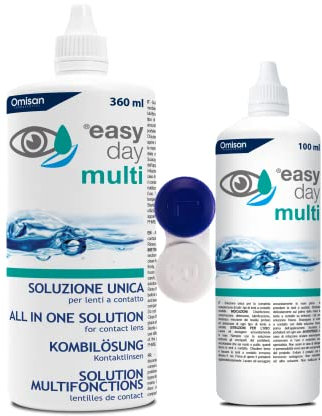 Easy Day Multi Soluzione Unica per Lenti a Contatto - 360 ml + 100 ml + Portalenti incluso