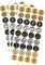Oblique Unique® 60. Geburtstag Sticker Jubiläum Deko Aufkleber 108 Stück Feier Party Geschenk Dekoration Geburtstagsdeko Gold Schwarz Weiß