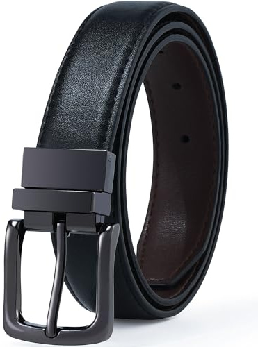 Kajeer Boy Belts Reversible,2 in 1 Kids Belt Durable PU Metal Buckle Youth Toddler Leather Belt for School Uniform Casual