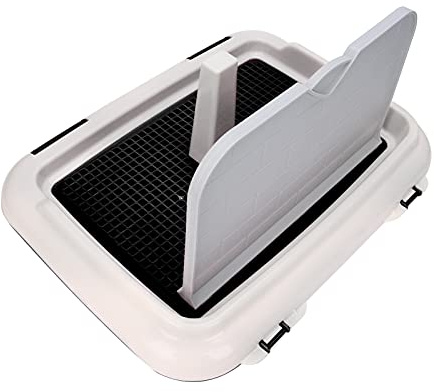 KIMISS Inodoro para Perros en Interiores, Orinal para Gatos Valla Inodoro para Cachorros Hundeklo Hundetoilette Valptoalett Interior Entrenamiento para Cachorros Bandeja para Orinal para (Negro)