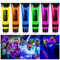 Teekerwan 6 pinturas faciales y corporales luminosas, conjuntos fluorescentes de neón negro ultravioleta pintados en la cara y la piel luminosas, 6 tubos, fáciles de limpiar (01)