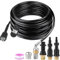 SWAWIS High Pressure Drain Unblocker 30 m 180 Bar – Flexible Hose Cleaner with 2 Nozzles 3 Adapters for Kärcher K2-K7 Lavor Parkside Bosch