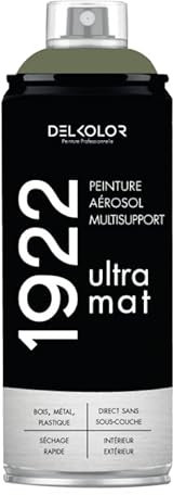 DELKOLOR - Peinture aérosol DELKOLOR 1922 MAT - 400 ml - Couleur KAKI