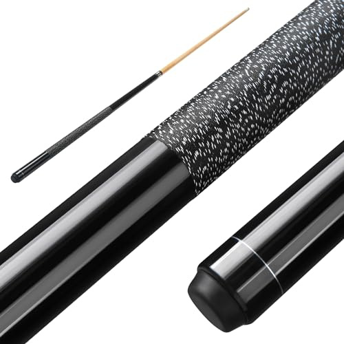 ASMPCUE Stecca da Biliardo, 58 Biliardo in Legno Duro di Alta qualità, 1/2 Legno Pool Cue Stick, Stecche da Biliardo per Giocatori Professionisti per Il Tavolo da Biliardo Sportivo (Nero-1)