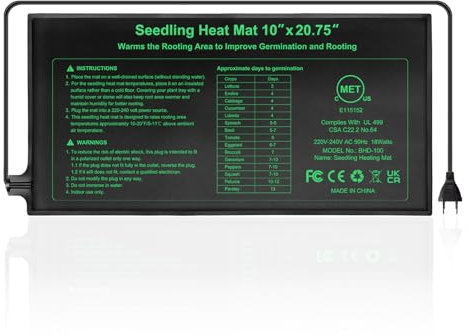 10 X 20.75 Tappetino Riscaldante Per Piantine Cuscino Riscaldante Per Serra,Tappetino Riscaldante Impermeabile Per La Germinazione Dei Semi,Tappetino Riscaldante Idroponico Per L'Avvio Dei Semi (1