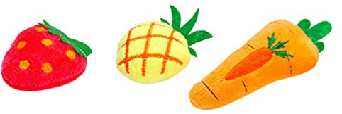 Sosoport 6er-Pack Plüschspielzeuge – Erdbeere Ananas Karotte – Kau- Und Beschäftigungsspielzeug Für Katzen
