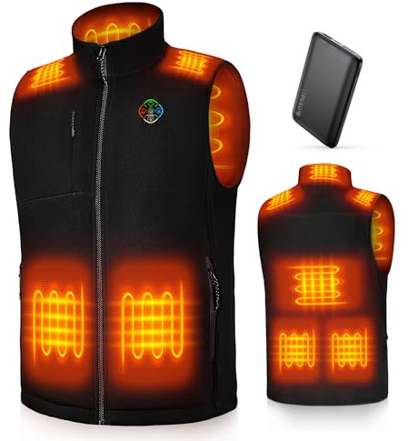 KOVNLO Heated Vest for Men with Battery Pack Included, Fleece Lightweight Electric Heating Vest for Winter Outdoor