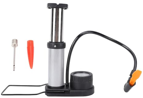 SYUULCOI per pompa per biciclette, gonfiore dei pneumatici per pompa del piede in miniatura d'argento per bici elettrica, motocicletta e auto