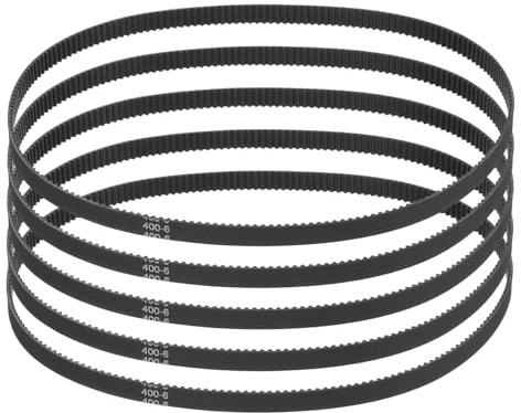 sourcing map 400mm GT-2 Timing Belt, 5pcs 6mm Width 2mm Pitch 3D Printing GT-2 Timing Belt Closed Loop Rubber, Black